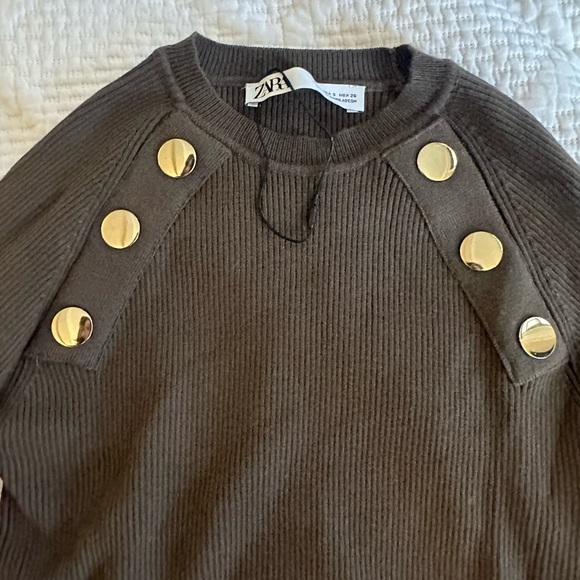 Zara Olive Ribbed Sweater - Picture 5 of 5